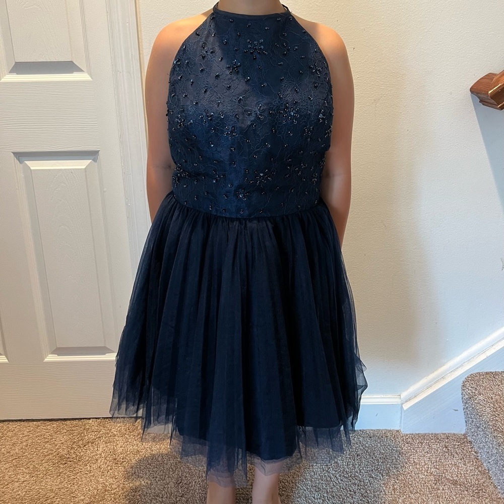 JJ’s House Formal Beaded and Tulle Dress Size 8 See Measurements